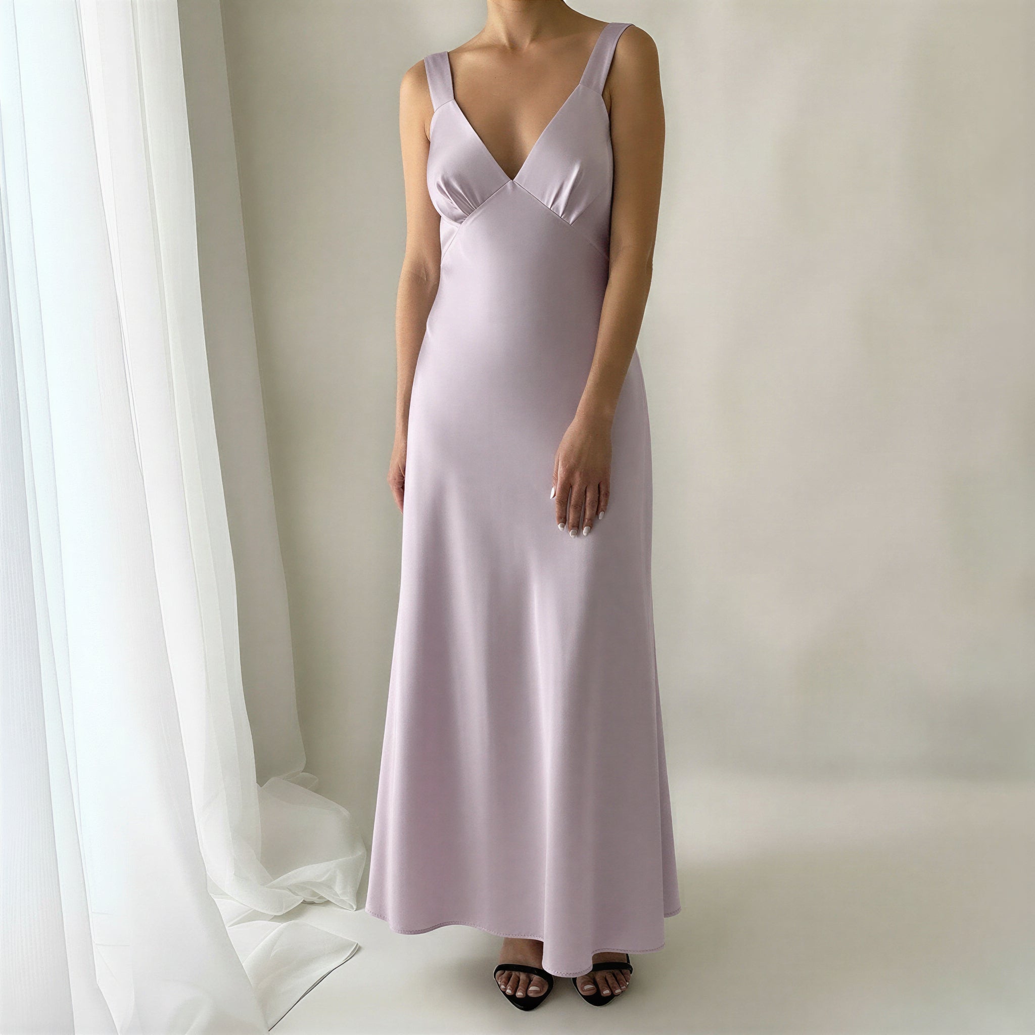floaty silk dress Floaty Lilac Light Silk Dress grizas.com